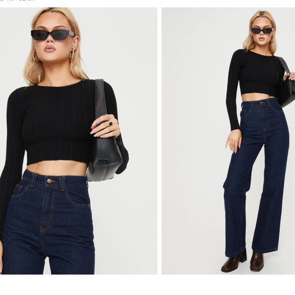 Princess Polly Tops - Princess Polly - Ameera long sleeve top - Black - XSmall/Small
